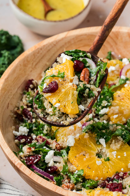 Kale and Quinoa Salad with Orange and Cranberries