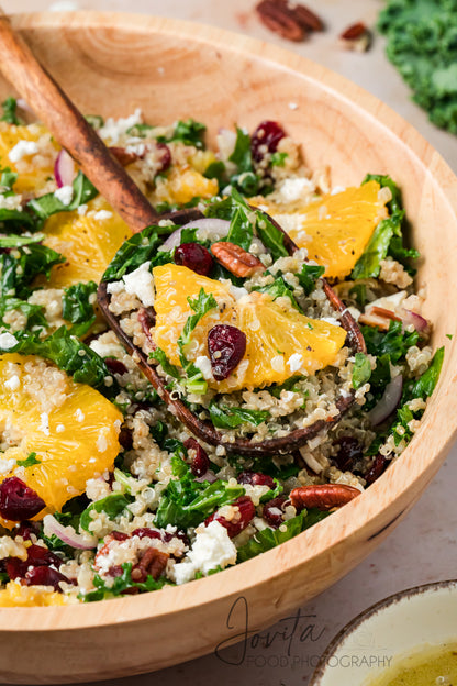 Kale and Quinoa Salad with Orange and Cranberries