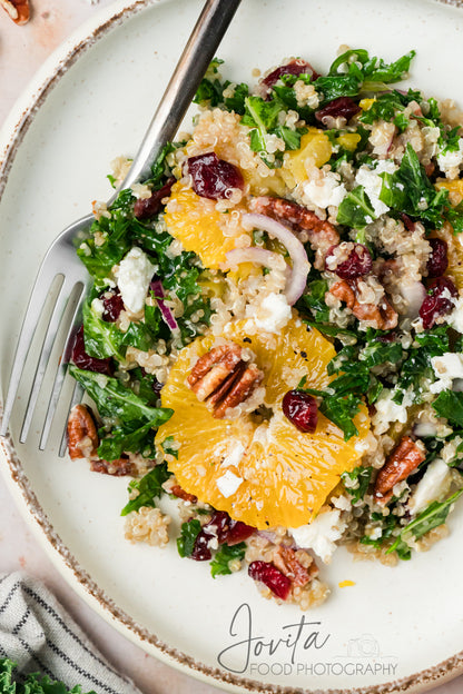 Kale and Quinoa Salad with Orange and Cranberries