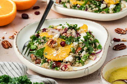 Kale and Quinoa Salad with Orange and Cranberries