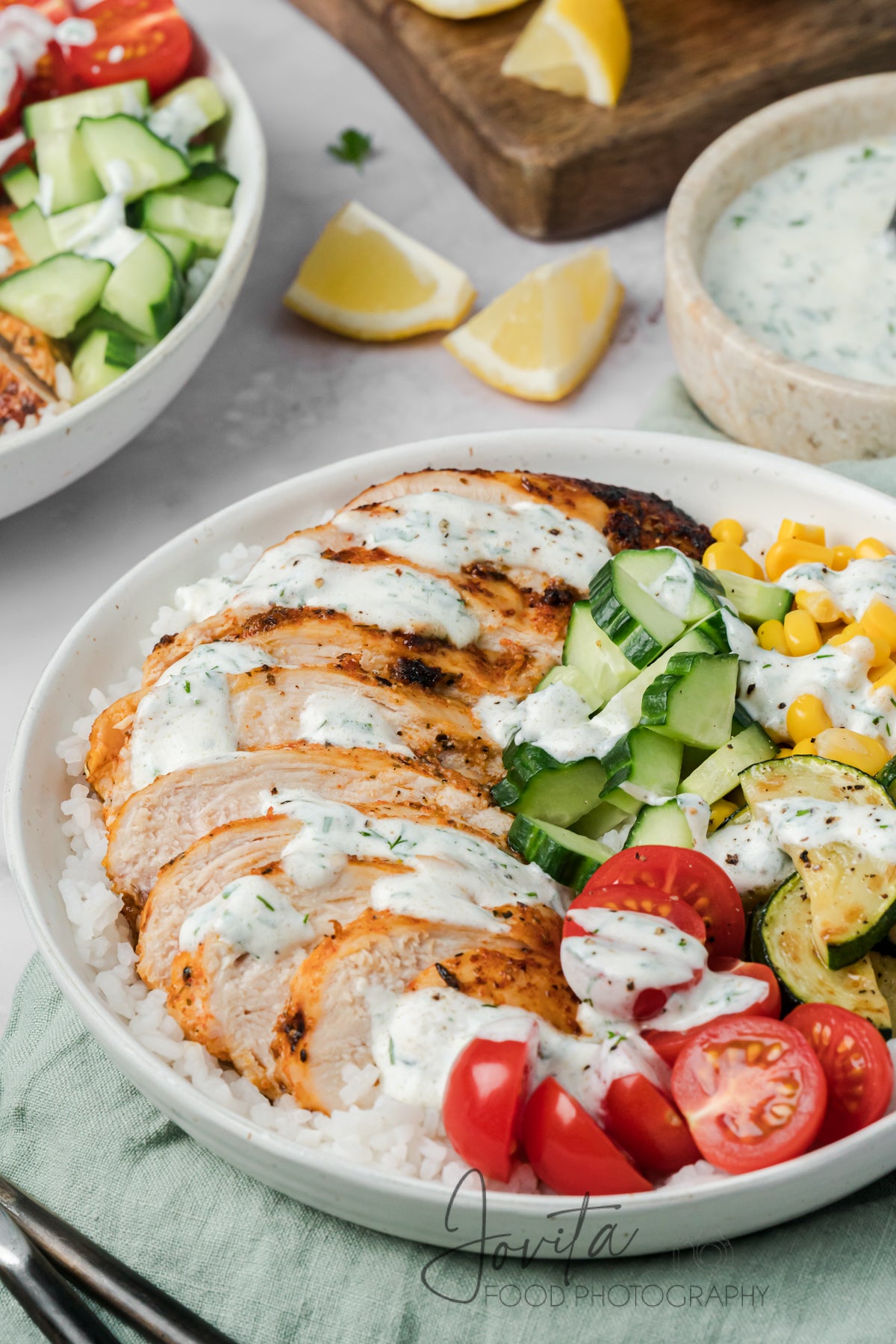 Lemon Herb Chicken and Rice Bowls