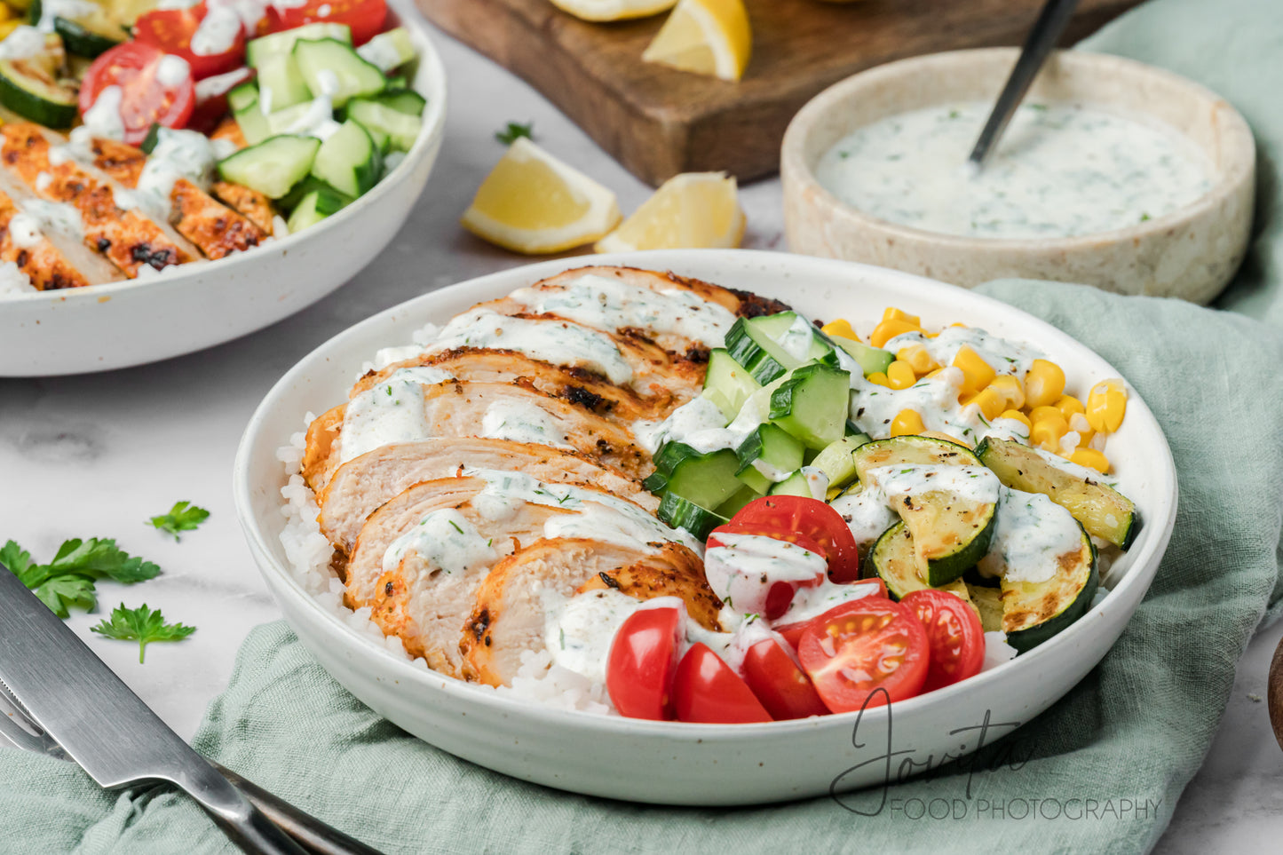 Lemon Herb Chicken and Rice Bowls