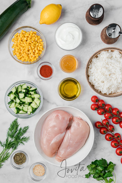 Lemon Herb Chicken and Rice Bowls
