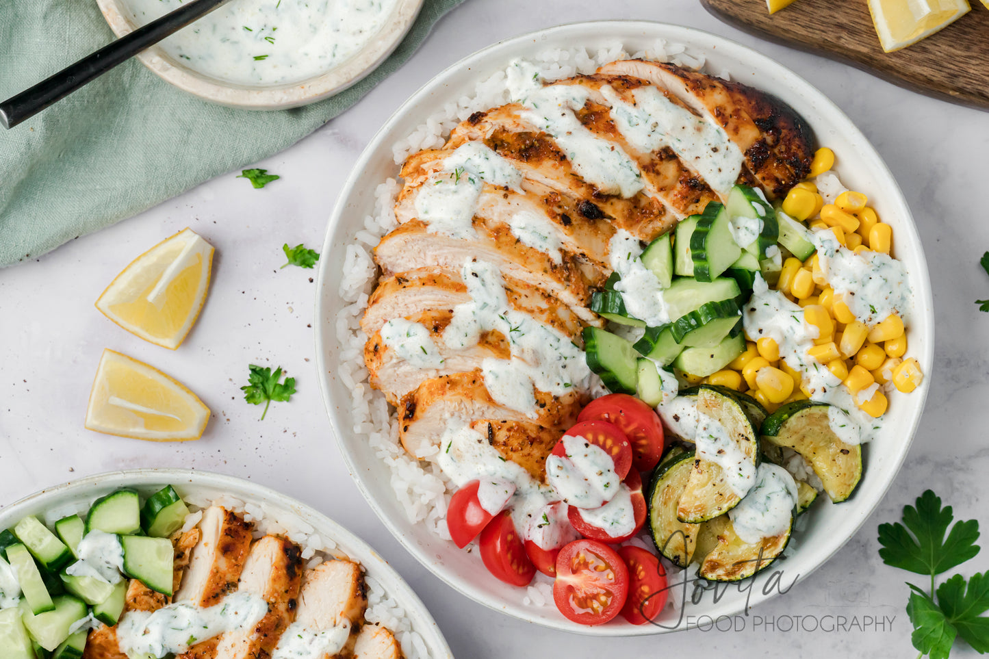 Lemon Herb Chicken and Rice Bowls