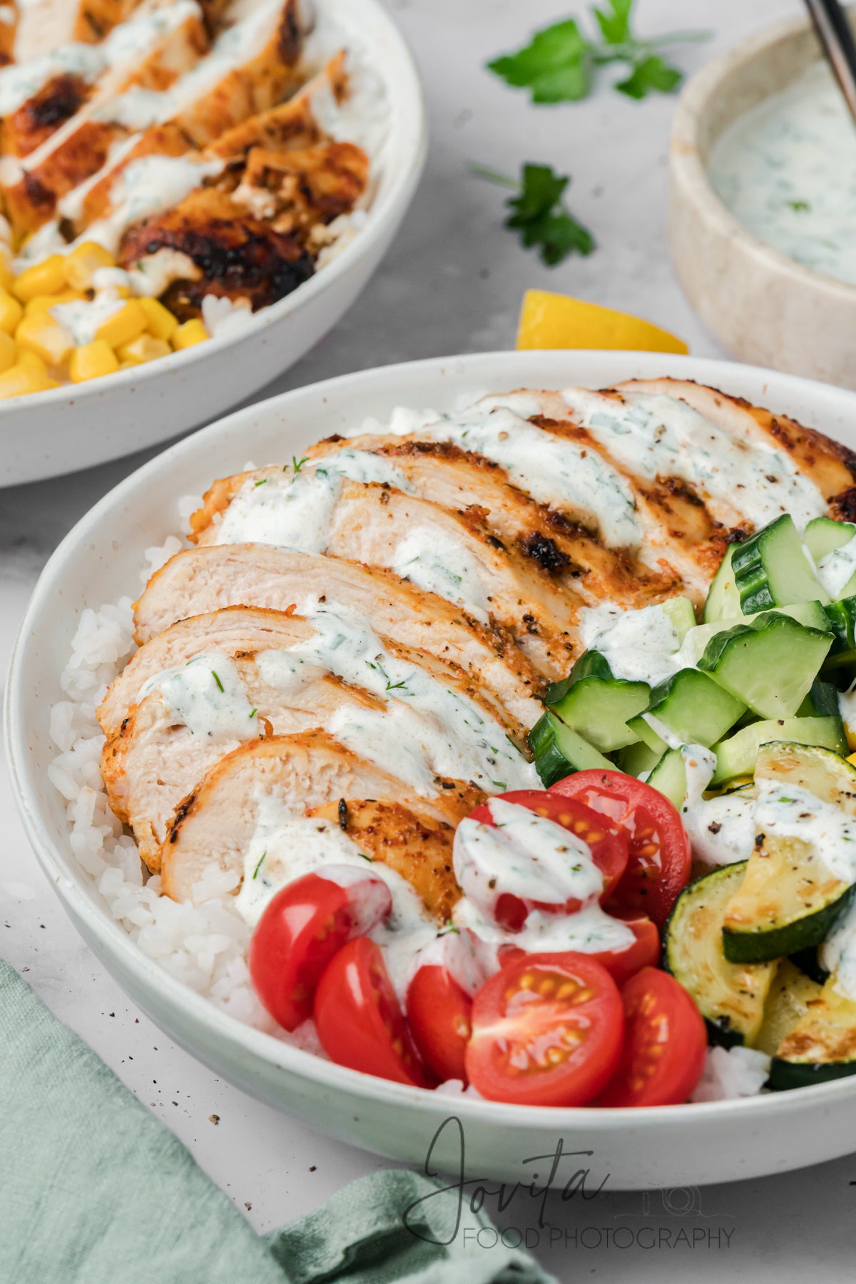 Lemon Herb Chicken and Rice Bowls