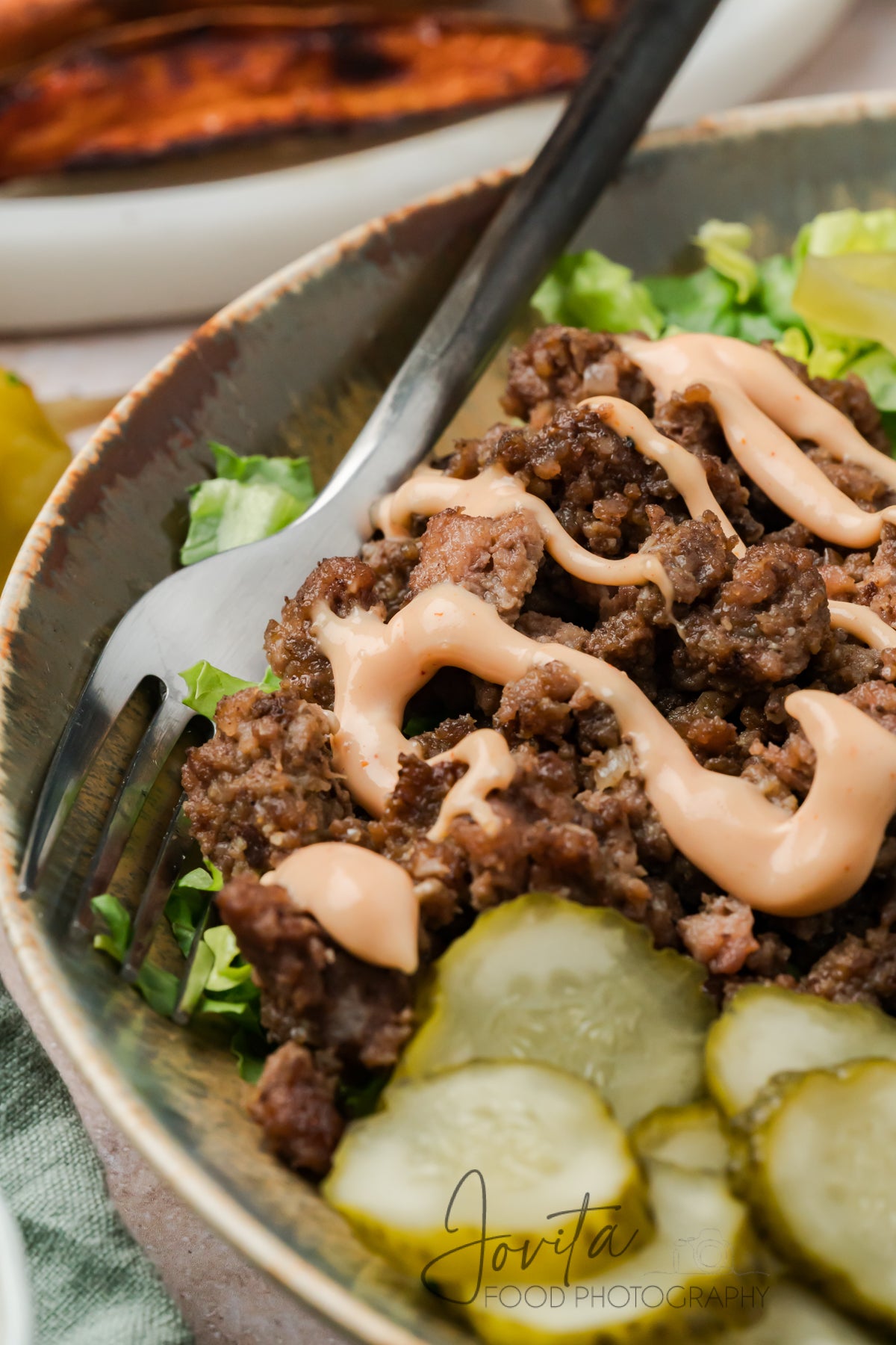 Loaded Burger Bowls with Sweet Potato Wedges