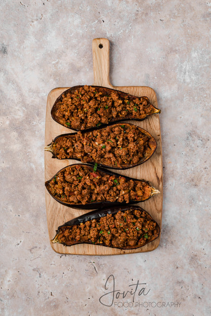 Mediterranean Stuffed Eggplant With Garlic Yogurt Sauce