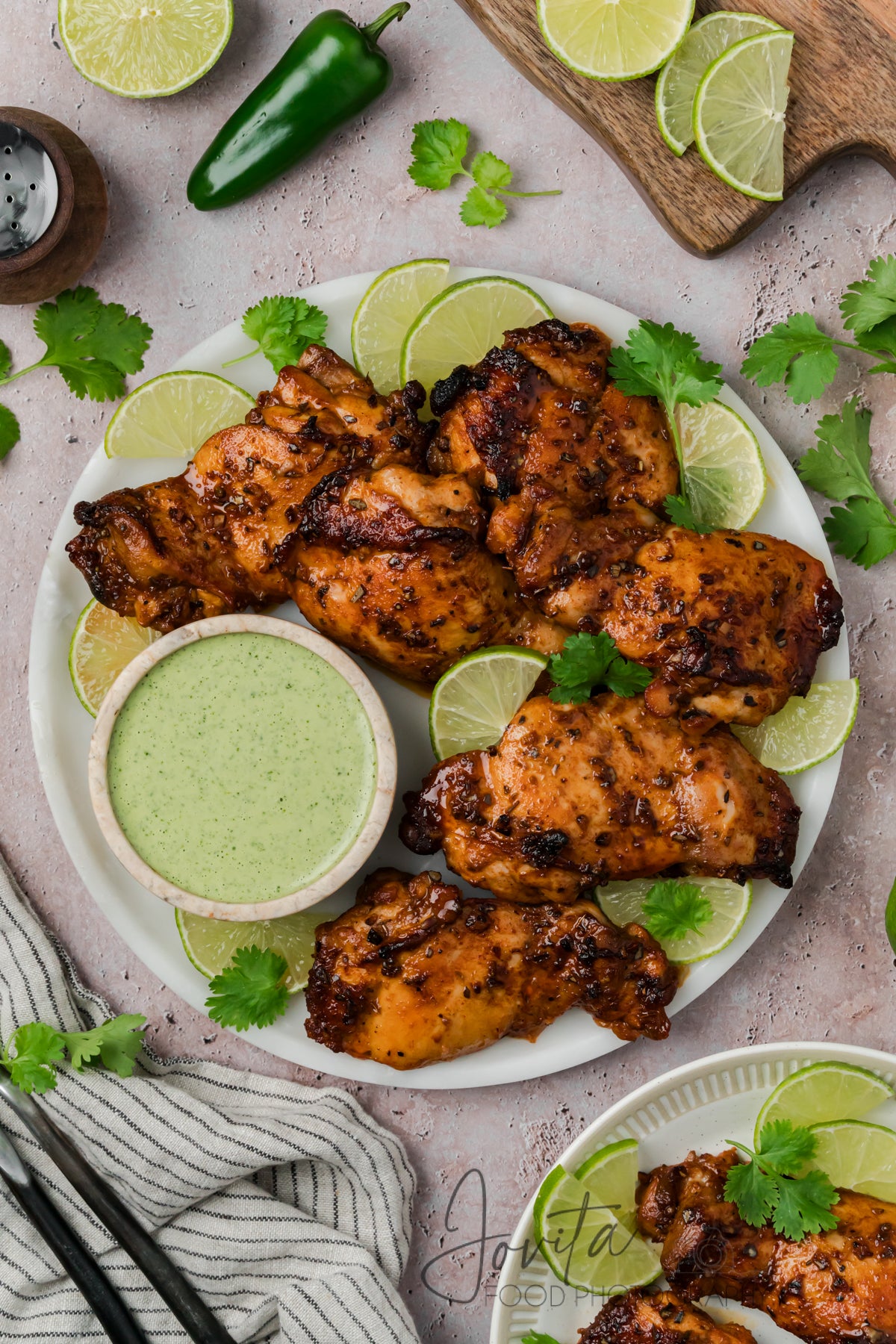Peruvian Chicken Thighs with Green Sauce