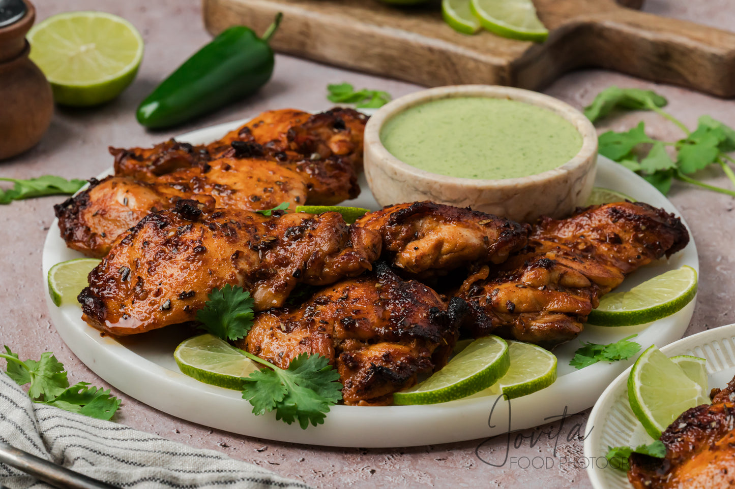 Peruvian Chicken Thighs with Green Sauce