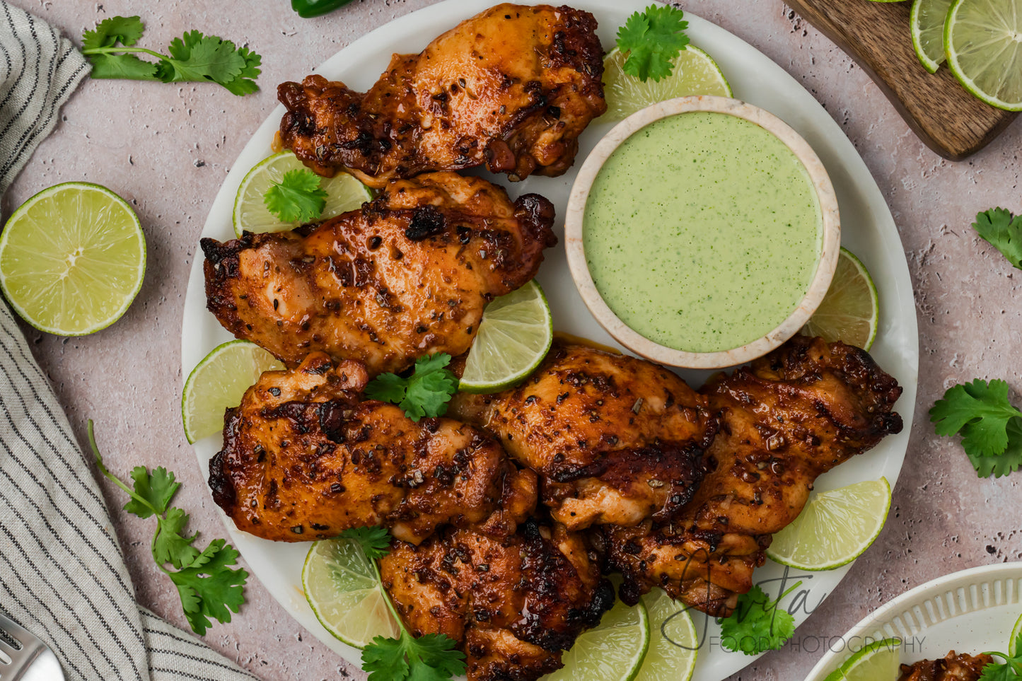 Peruvian Chicken Thighs with Green Sauce