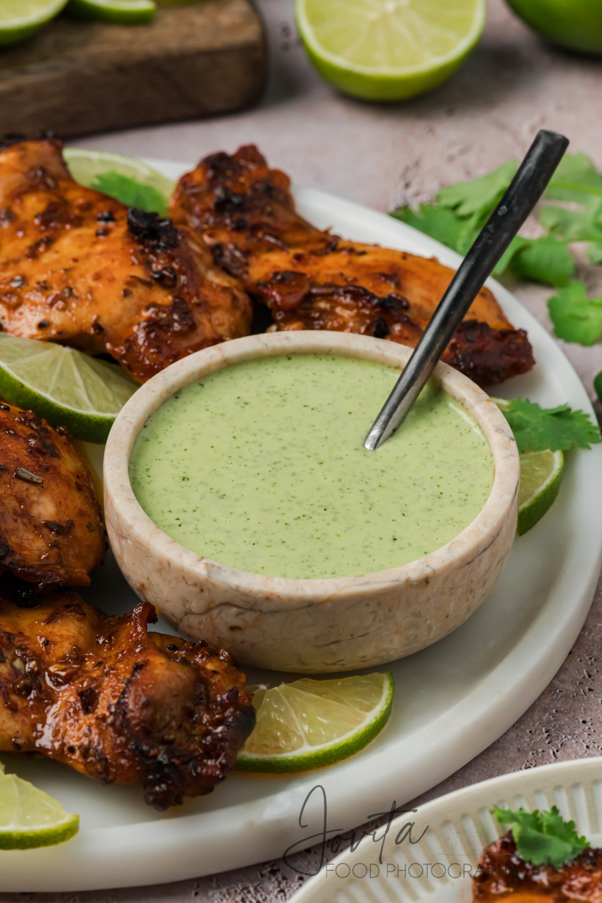 Peruvian Chicken Thighs with Green Sauce