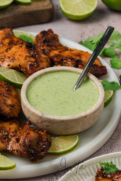 Peruvian Chicken Thighs with Green Sauce