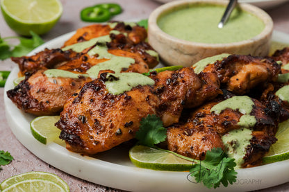 Peruvian Chicken Thighs with Green Sauce