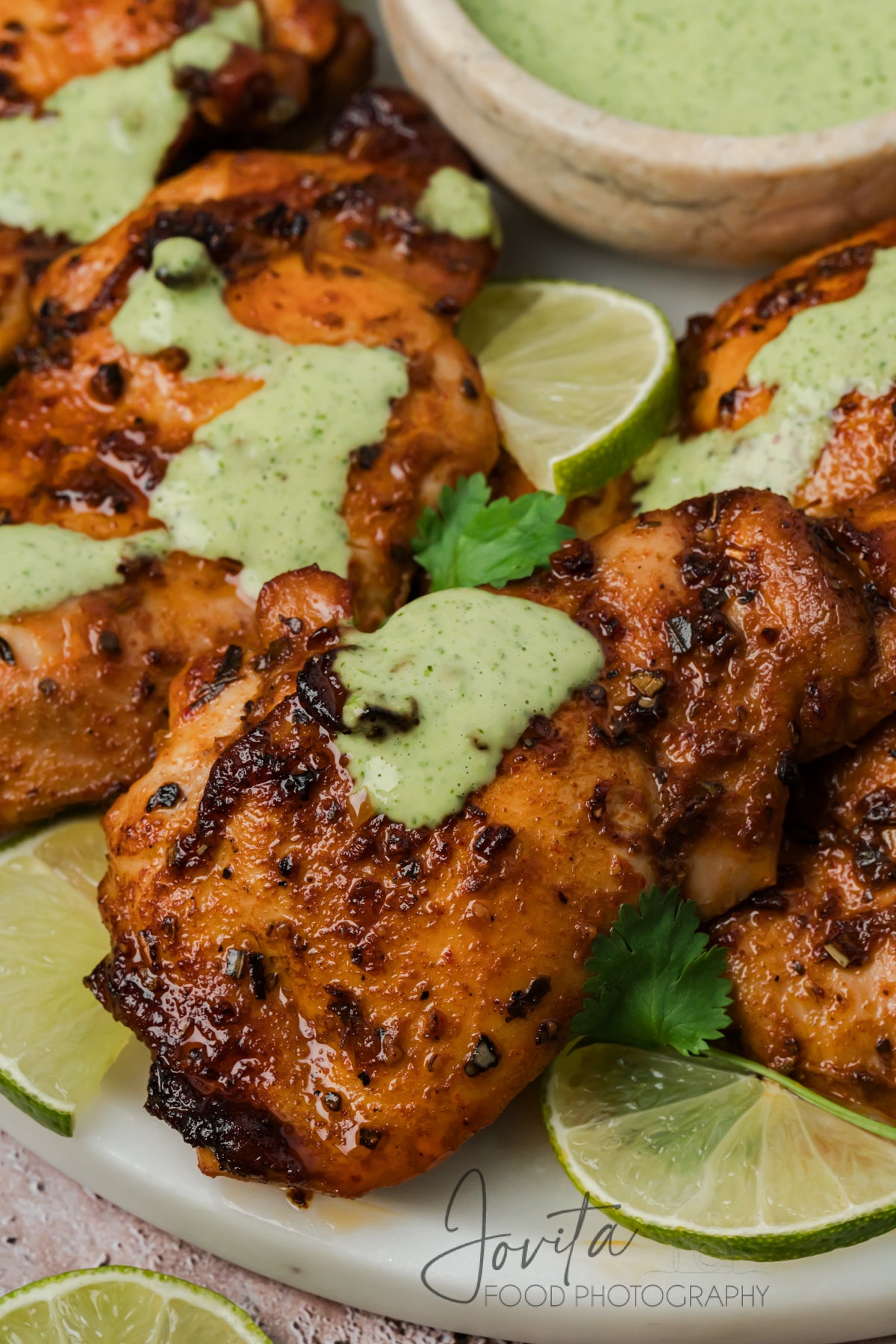 Peruvian Chicken Thighs with Green Sauce
