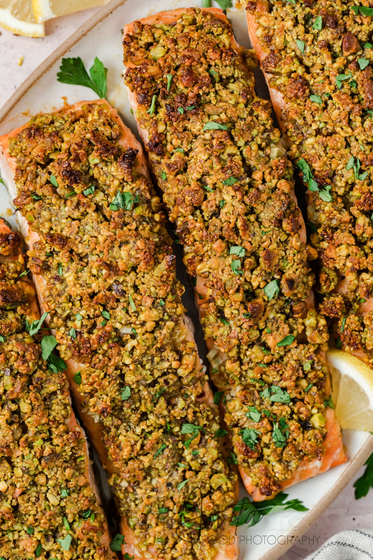 Pistachio Crusted Salmon with Lemon-Herb Quinoa