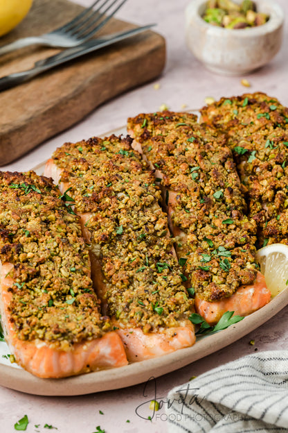 Pistachio Crusted Salmon with Lemon-Herb Quinoa