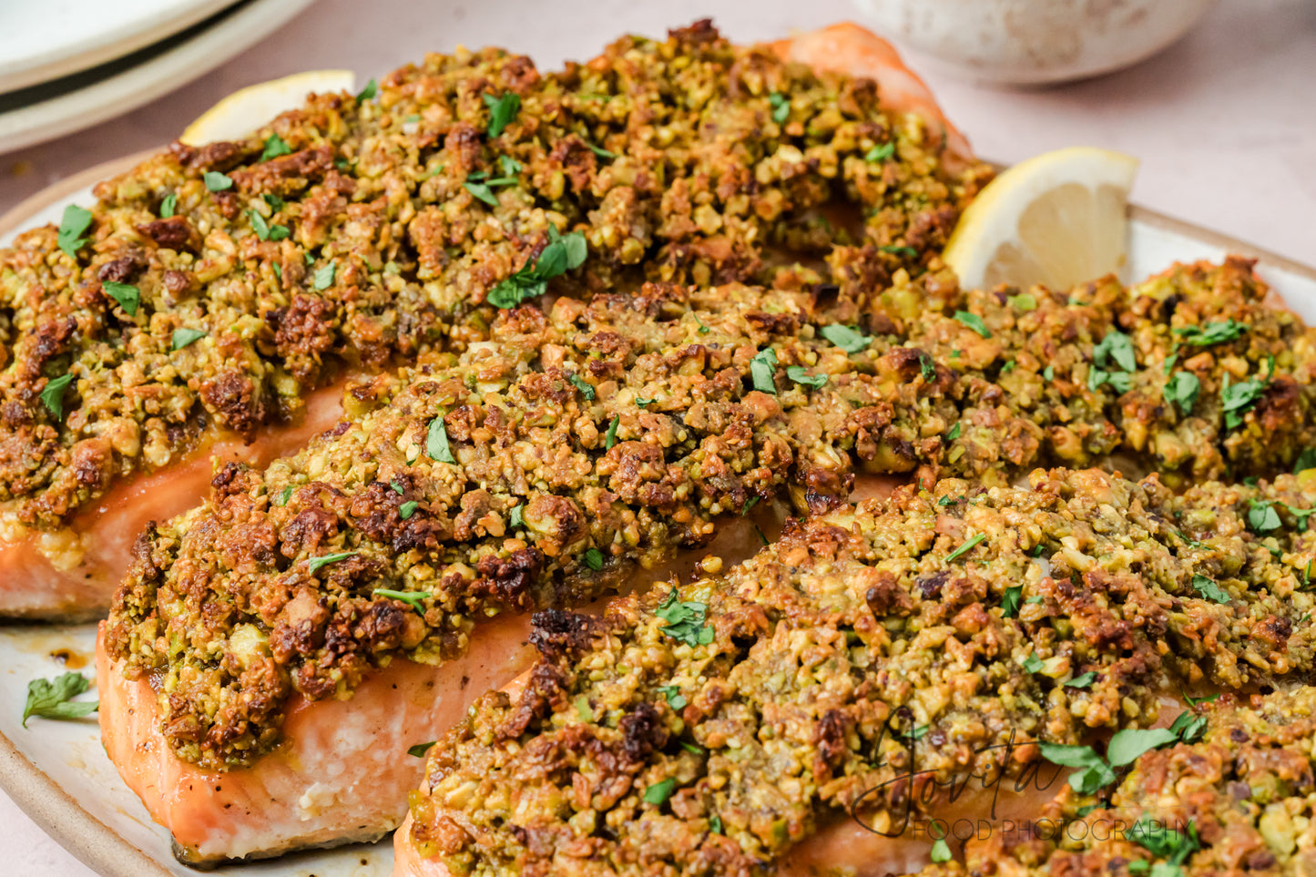 Pistachio Crusted Salmon with Lemon-Herb Quinoa