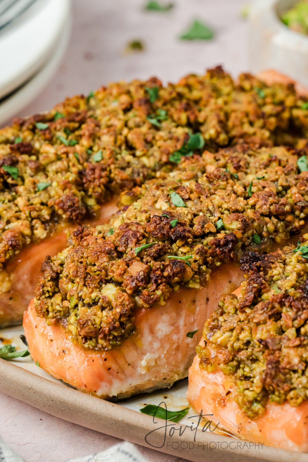 Pistachio Crusted Salmon with Lemon-Herb Quinoa