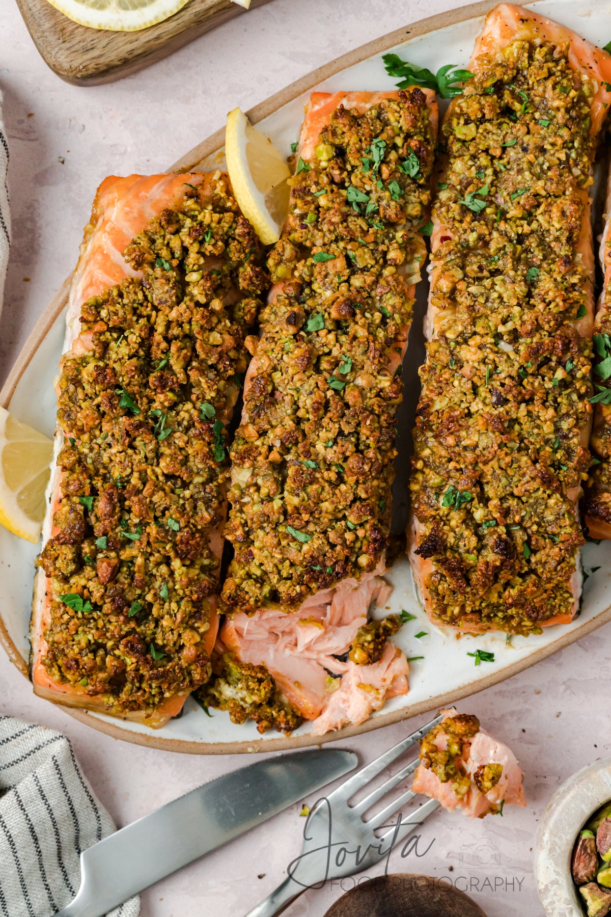 Pistachio Crusted Salmon with Lemon-Herb Quinoa