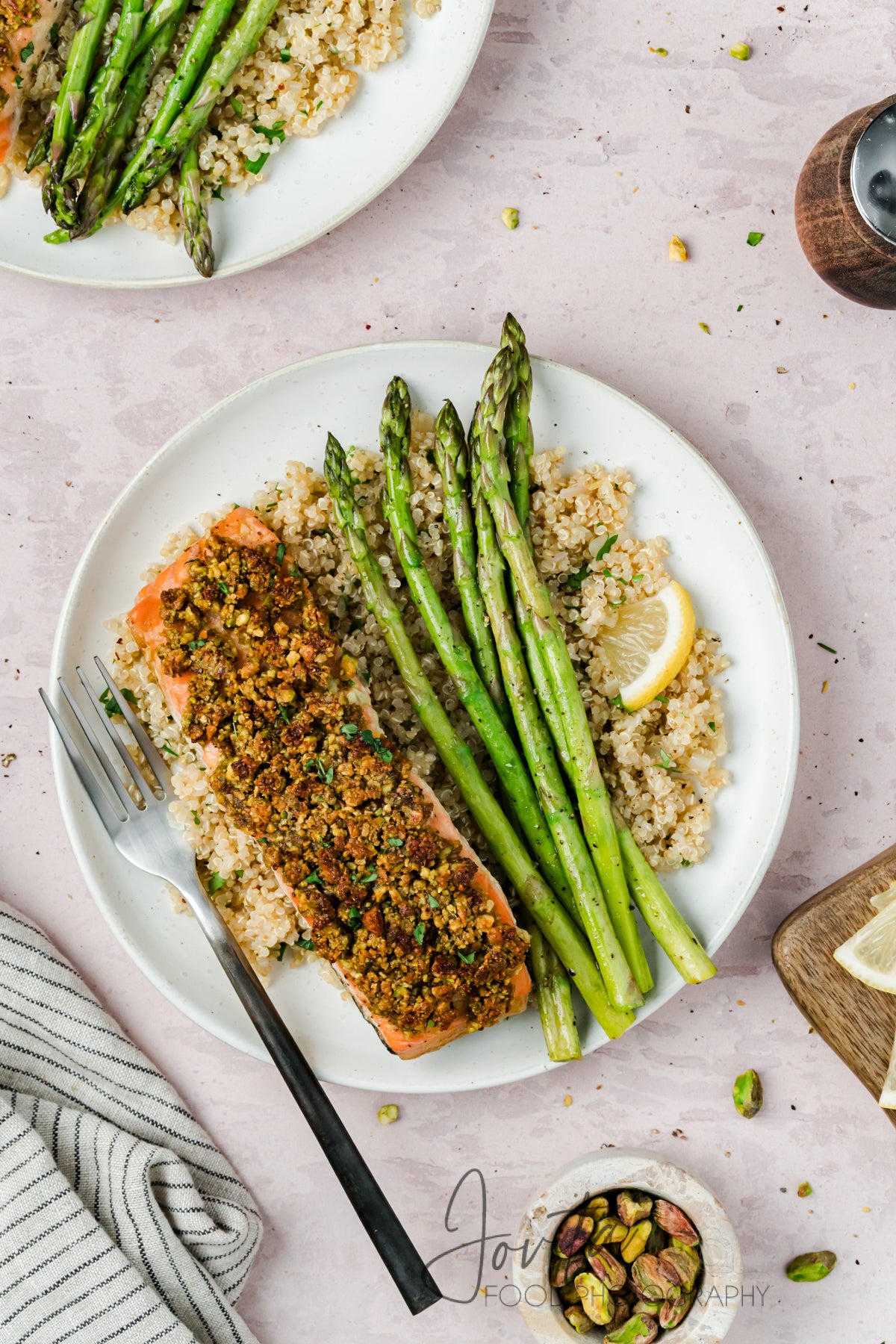Pistachio Crusted Salmon with Lemon-Herb Quinoa