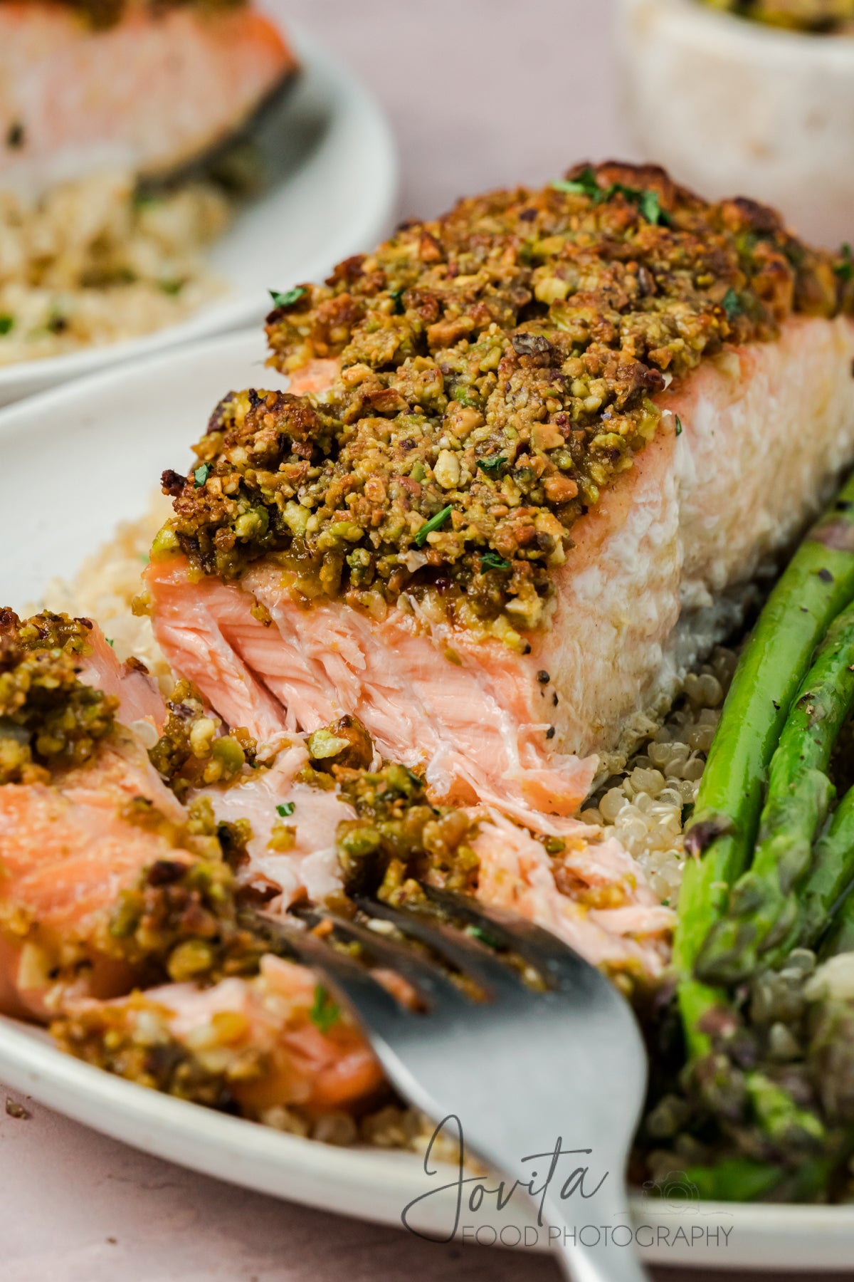 Pistachio Crusted Salmon with Lemon-Herb Quinoa