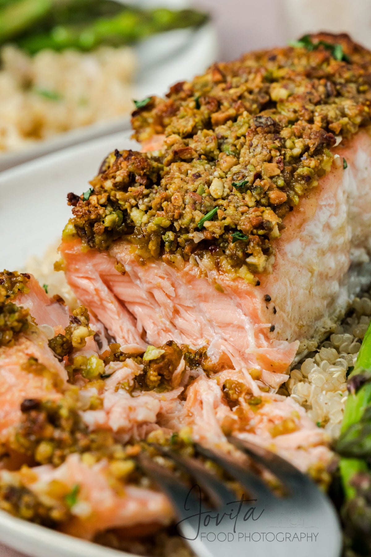 Pistachio Crusted Salmon with Lemon-Herb Quinoa