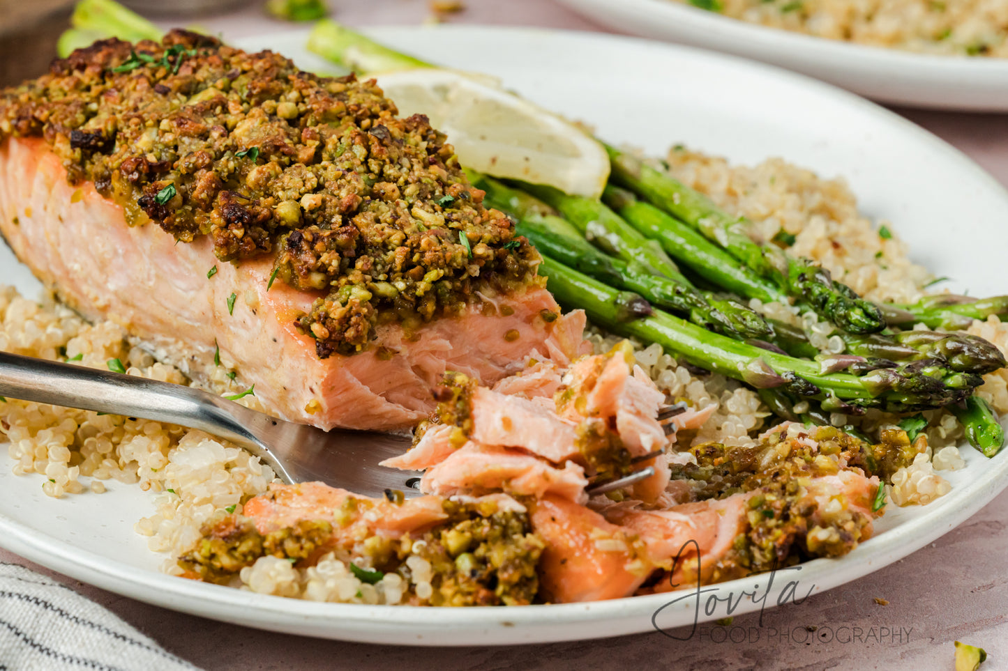Pistachio Crusted Salmon with Lemon-Herb Quinoa