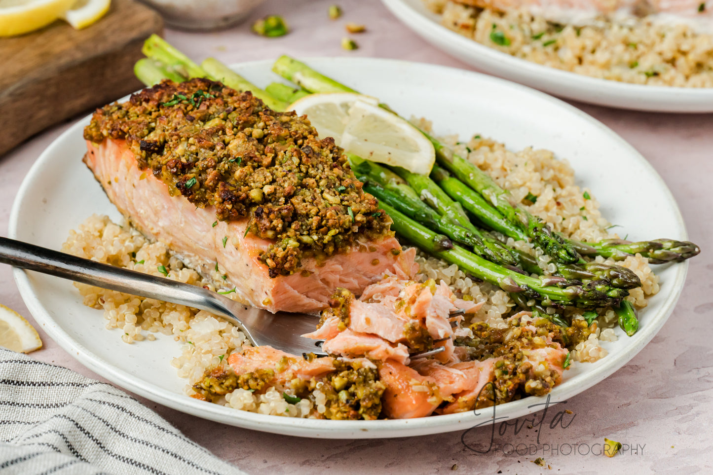 Pistachio Crusted Salmon with Lemon-Herb Quinoa