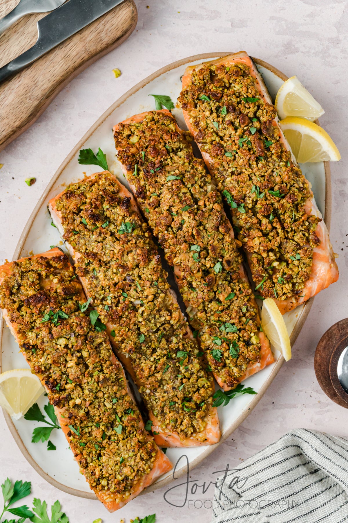 Pistachio Crusted Salmon with Lemon-Herb Quinoa
