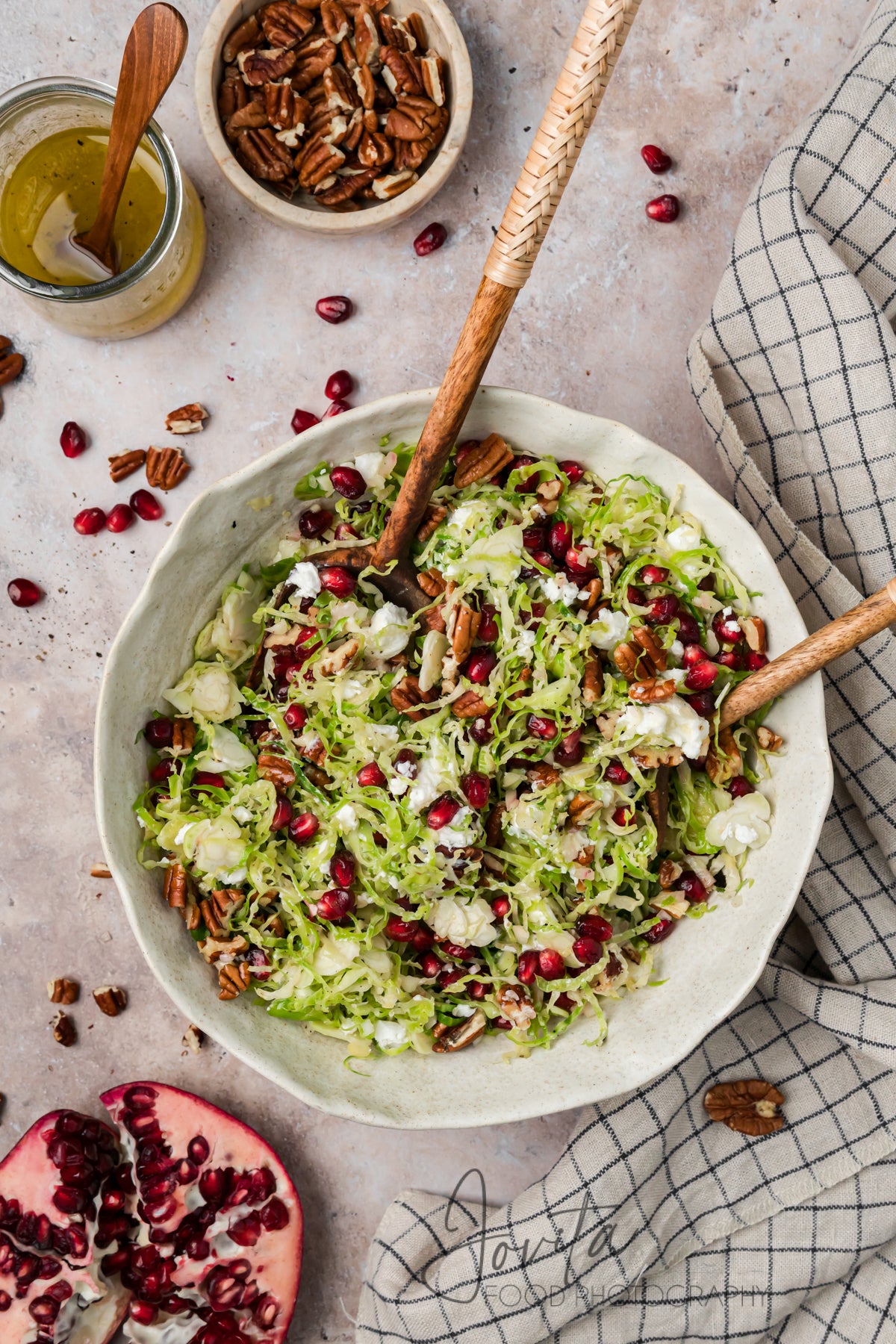 Shaved Brussels Sprouts Salad with Pomegranate