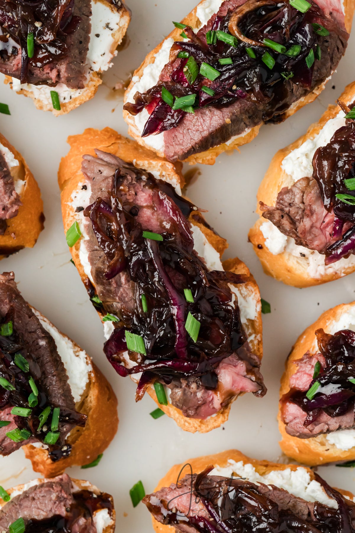 Steak Crostini with Goat Cheese & Caramelized Onions