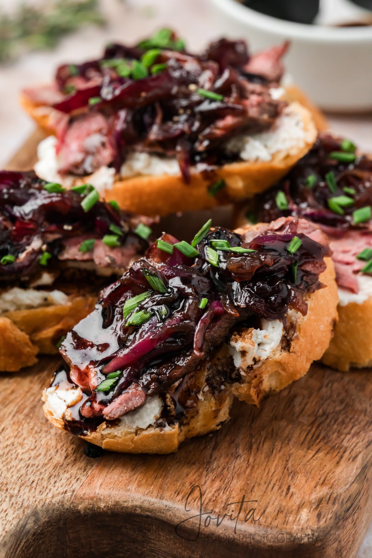 Steak Crostini with Goat Cheese & Caramelized Onions