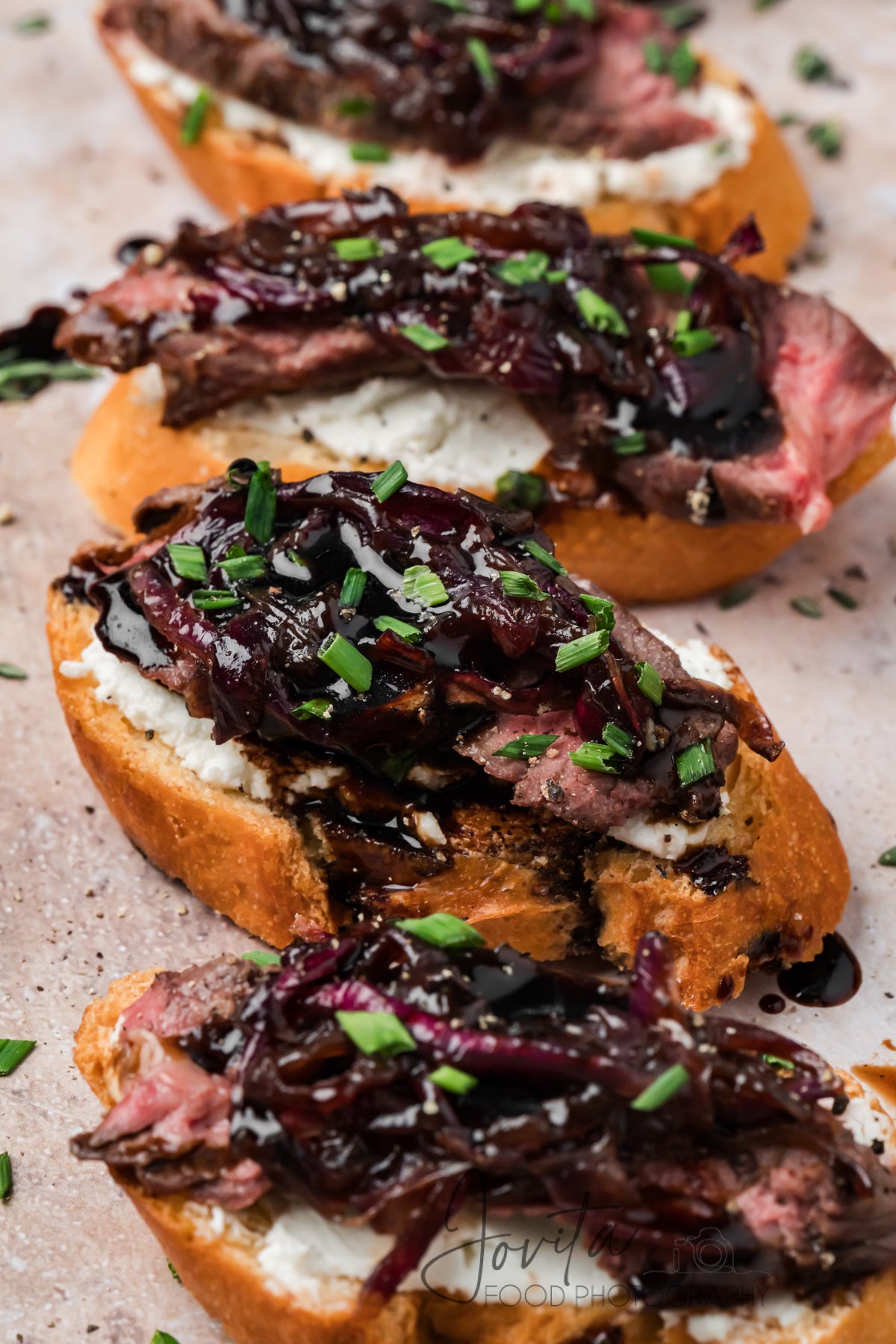 Steak Crostini with Goat Cheese & Caramelized Onions
