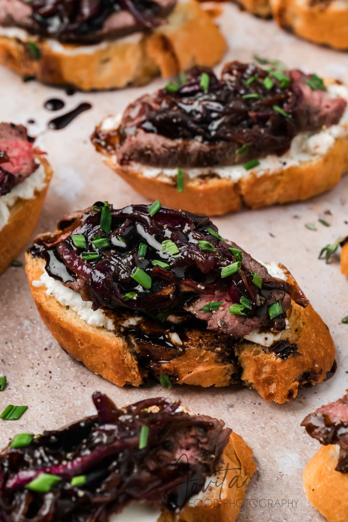Steak Crostini with Goat Cheese & Caramelized Onions