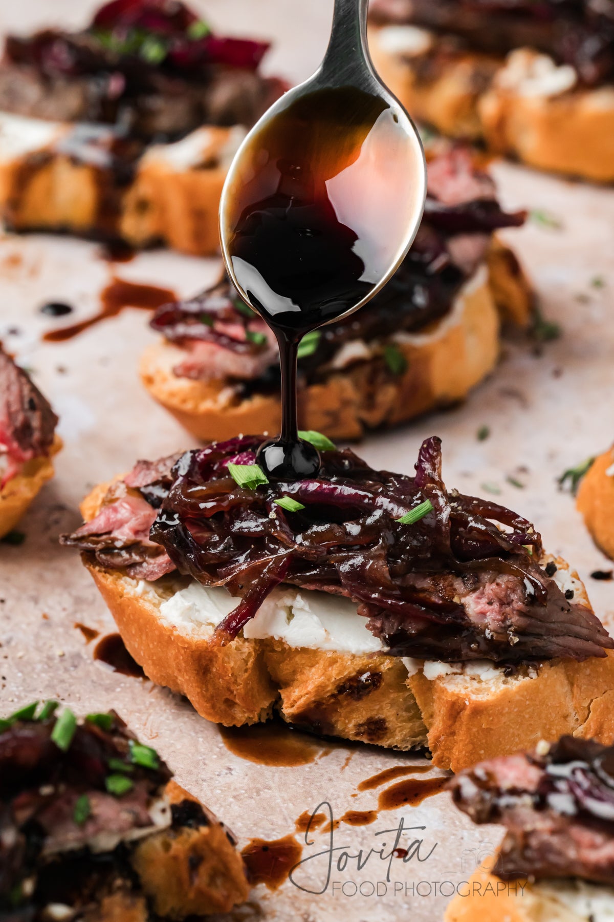 Steak Crostini with Goat Cheese & Caramelized Onions