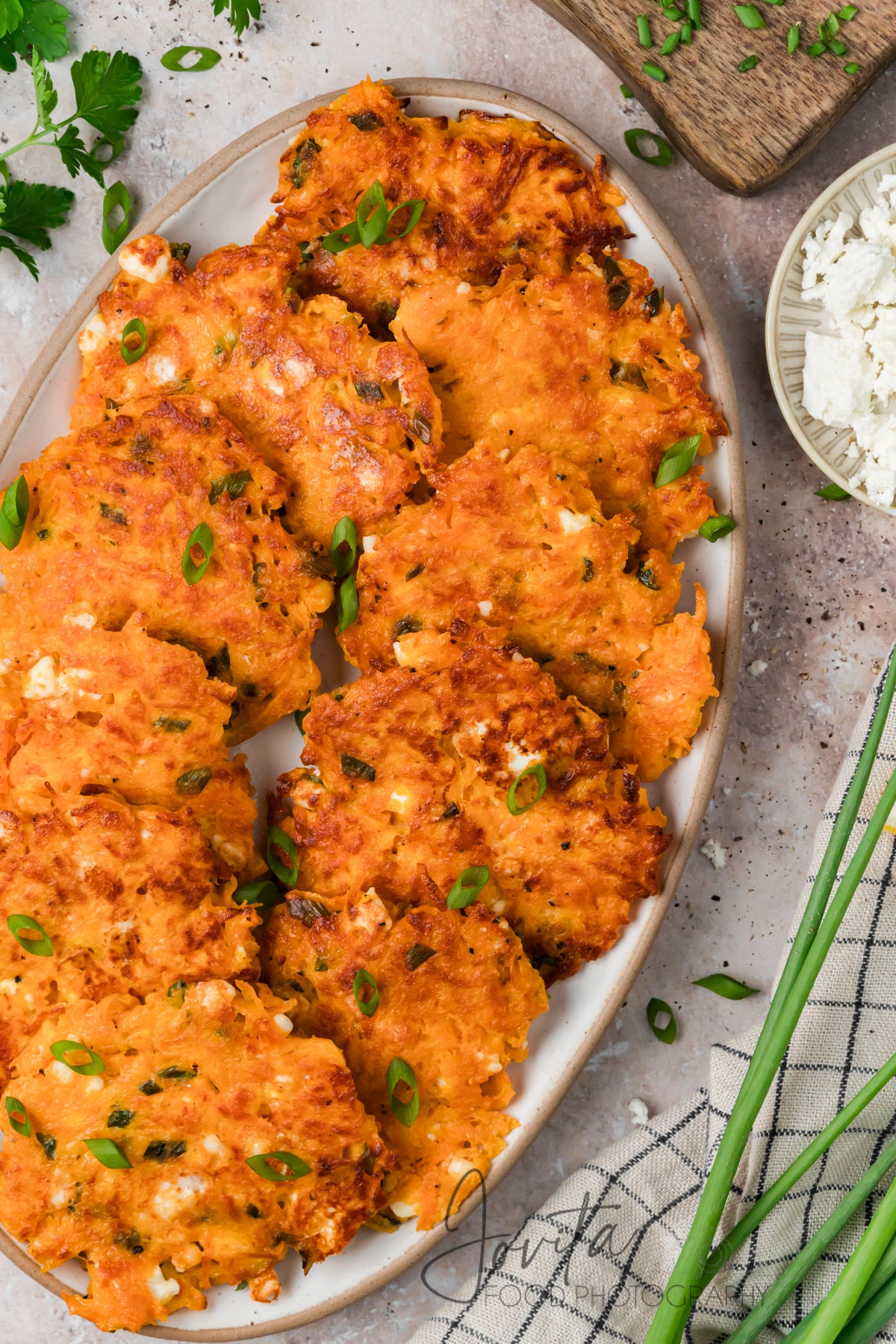 Sweet Potato Fritters with Feta