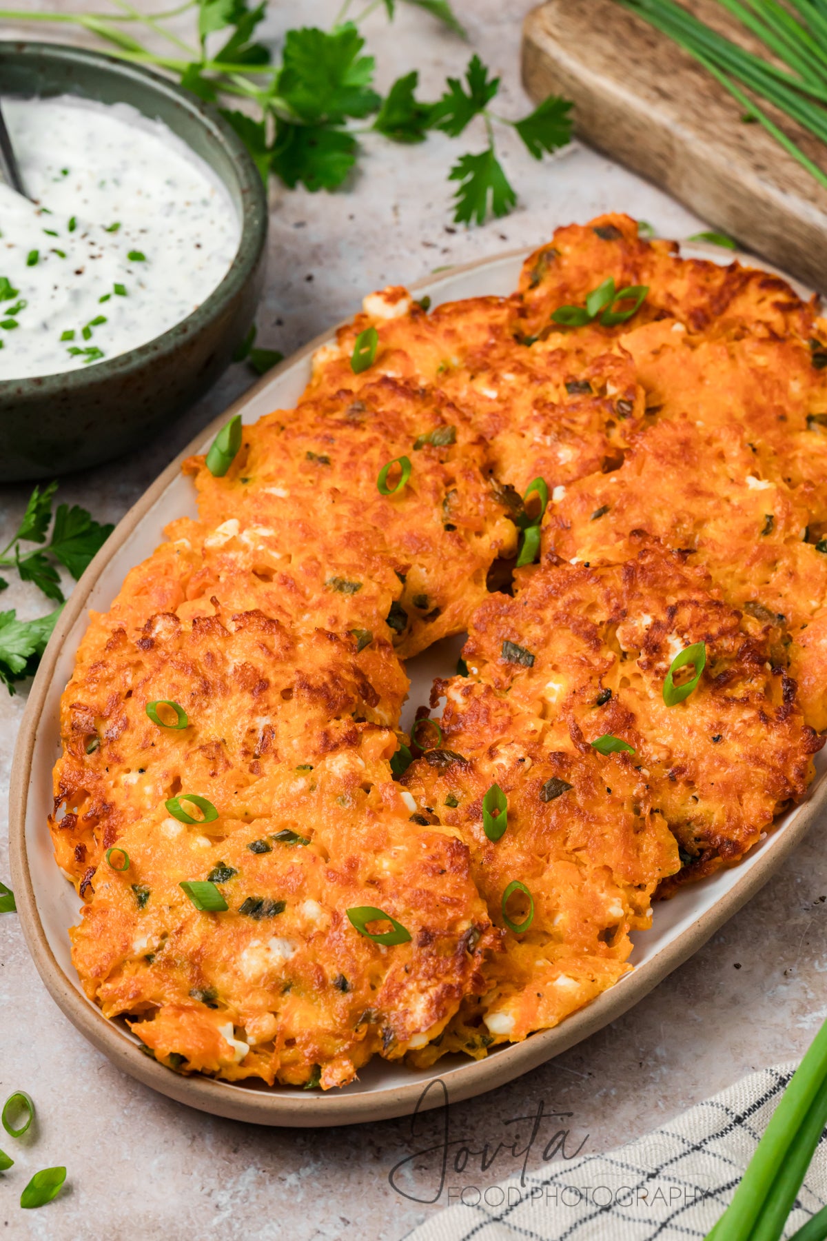Sweet Potato Fritters with Feta