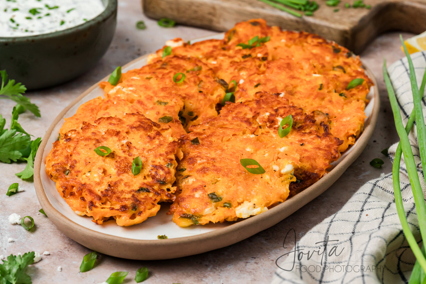 Sweet Potato Fritters with Feta