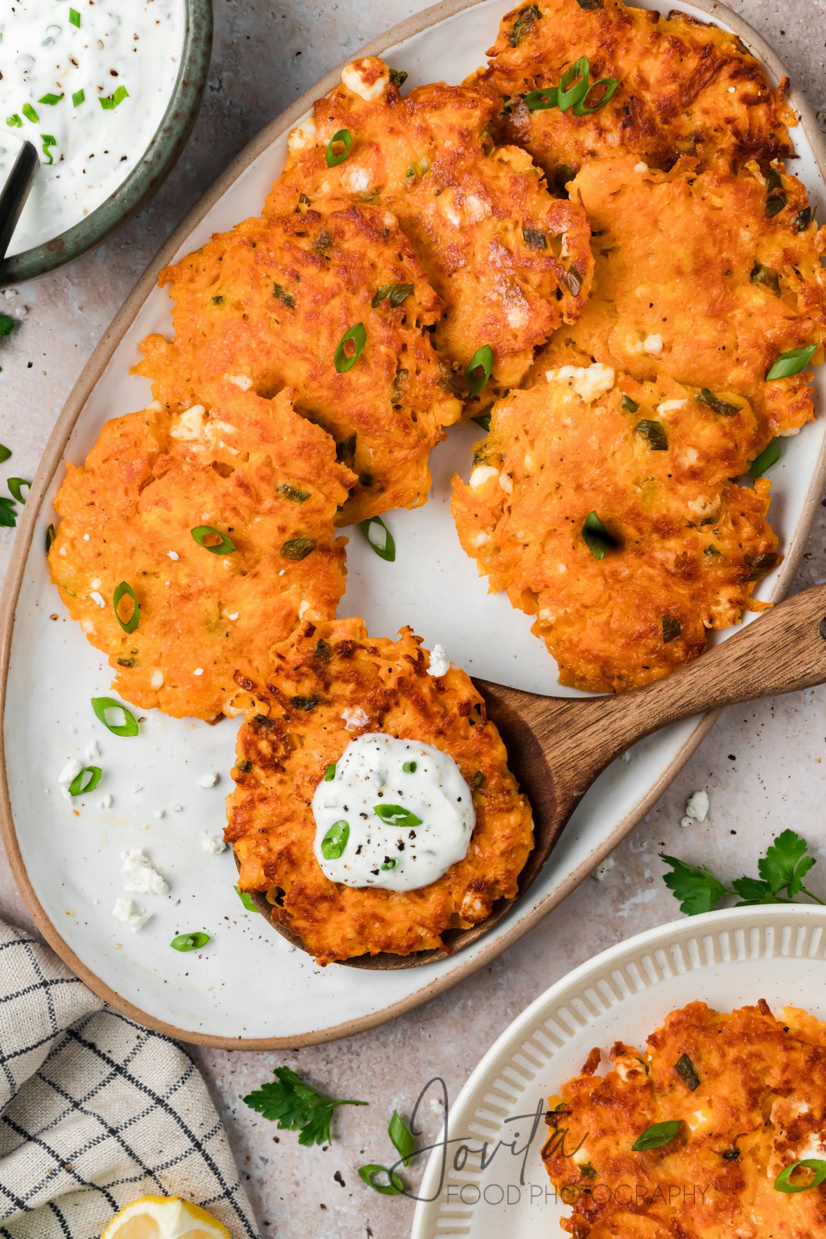 Sweet Potato Fritters with Feta