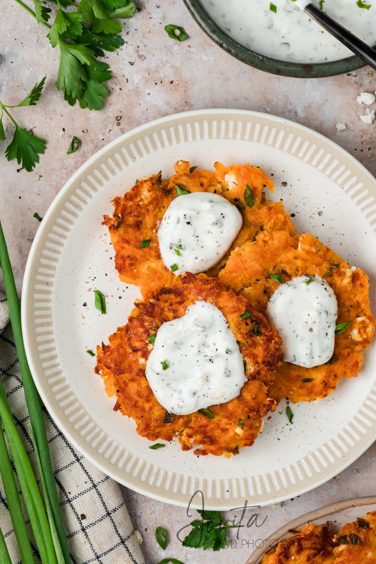 Sweet Potato Fritters with Feta