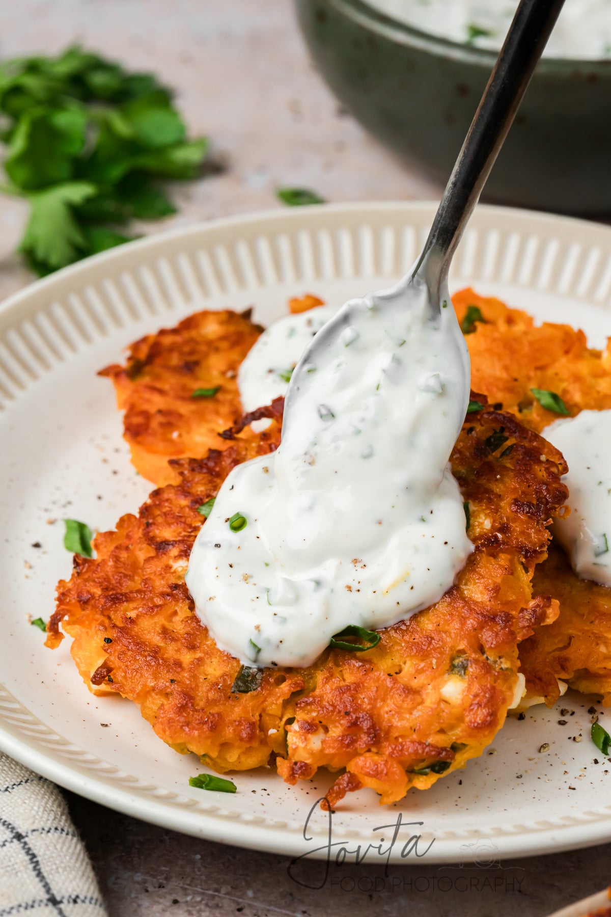 Sweet Potato Fritters with Feta
