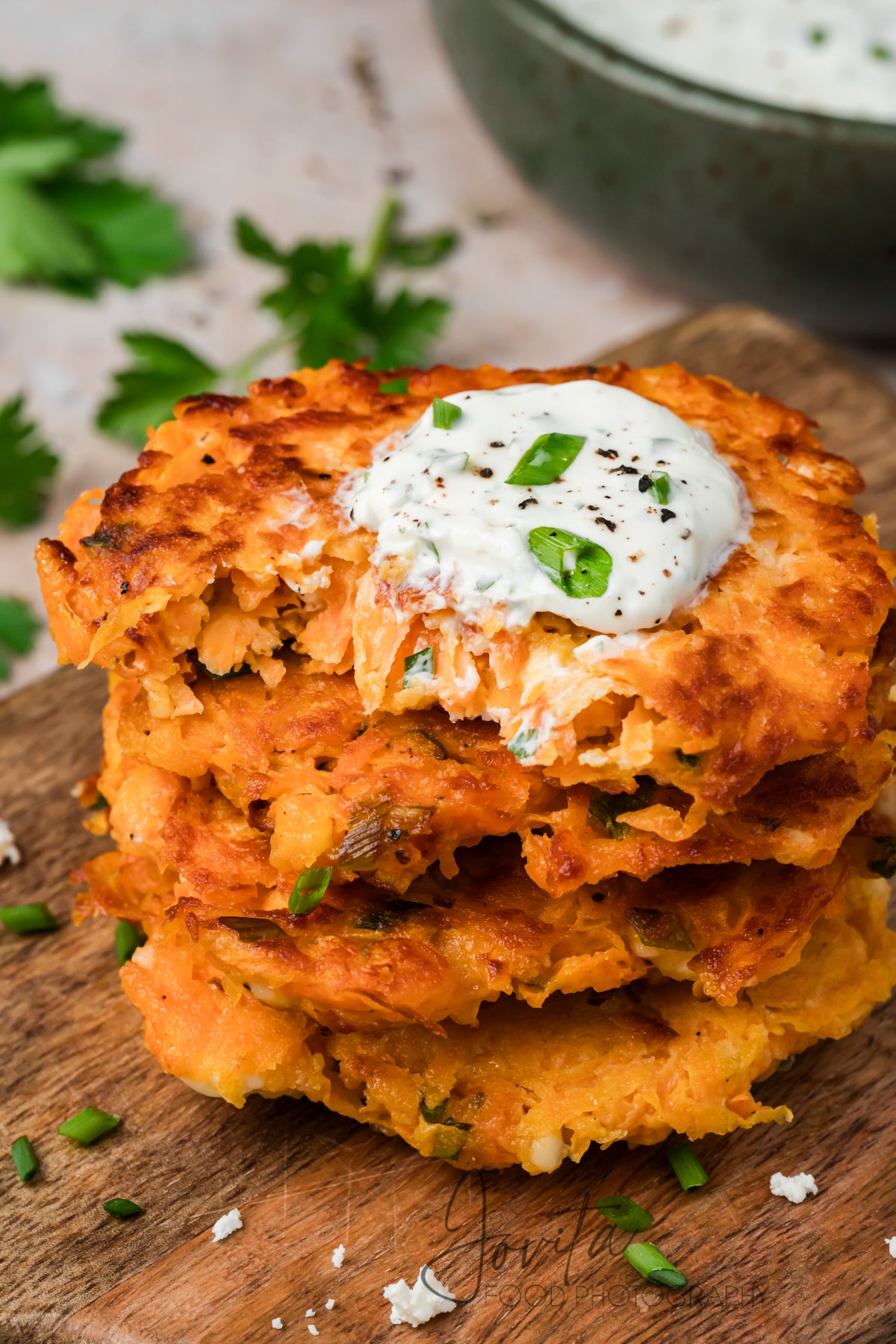 Sweet Potato Fritters with Feta