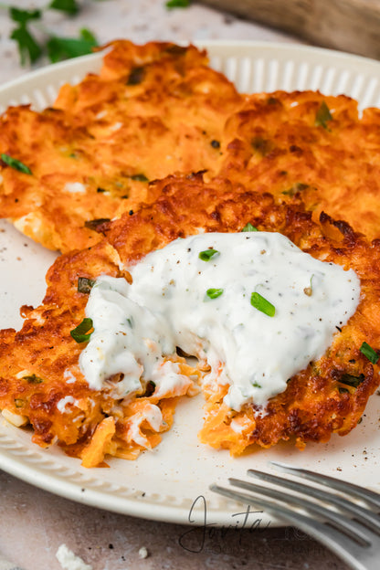 Sweet Potato Fritters with Feta