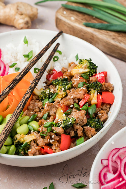Teriyaki Ground Turkey Rice Bowls