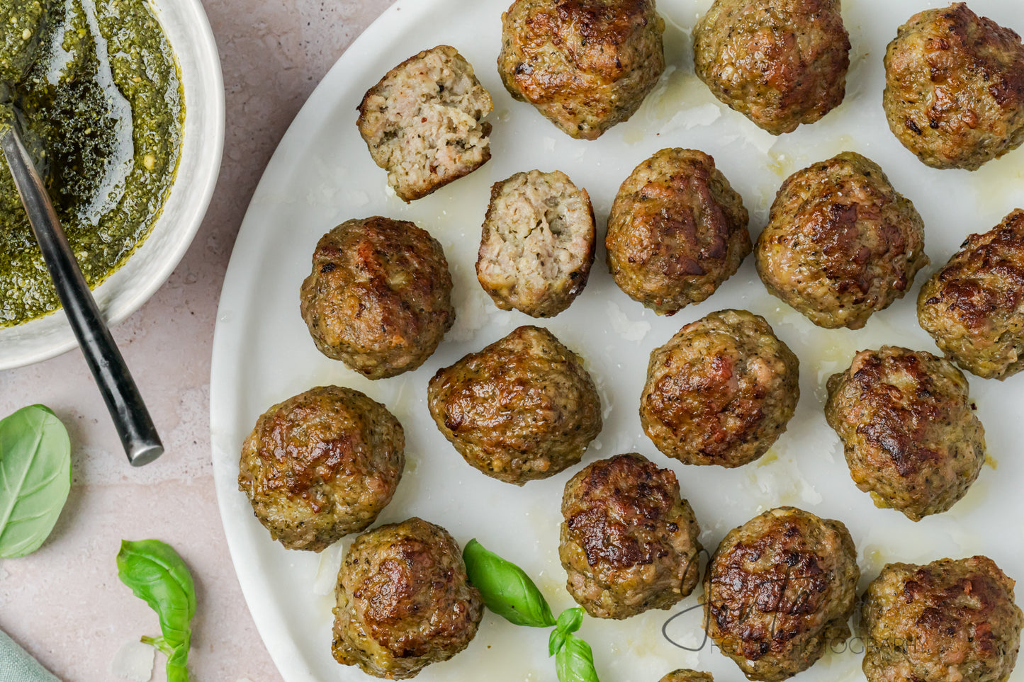 Pesto Turkey Meatballs