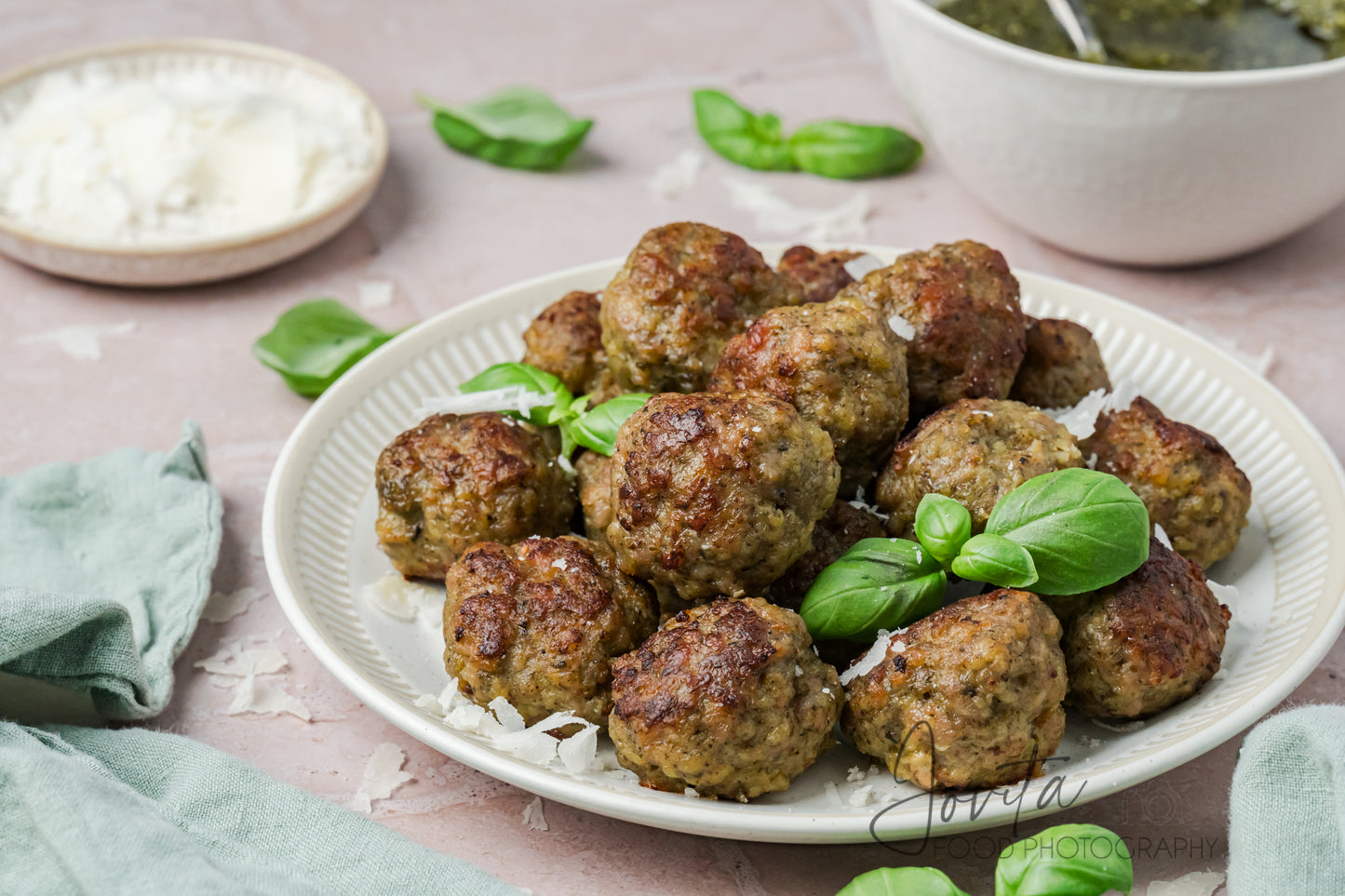 Pesto Turkey Meatballs